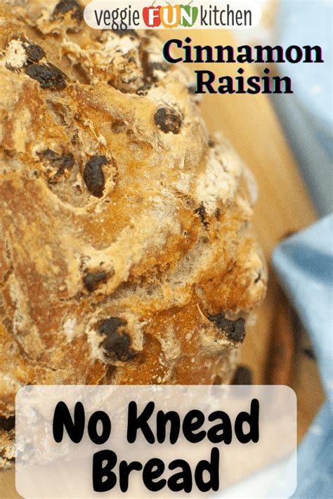 Cinnamon Raisin No Knead Bread The Two Hour Method Veggie Fun Kitchen