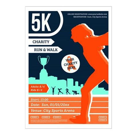 5k Charity Run Poster Charity Run Flyer Template Charity Poster