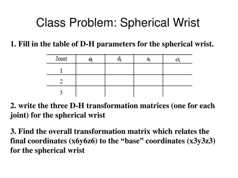 PPT - Homogeneous vector Homogeneous transformation matrix PowerPoint ...