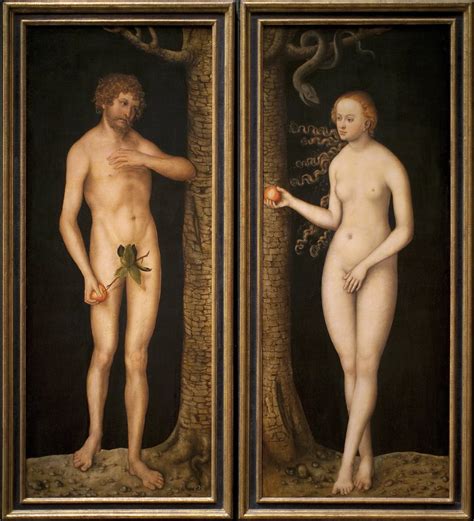 Adam And Eve By Lucas Cranach Buy Fine Art Print