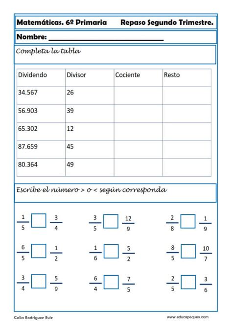 Fichas De Matem Ticas Para Sexto De Primaria Hot Sex Picture