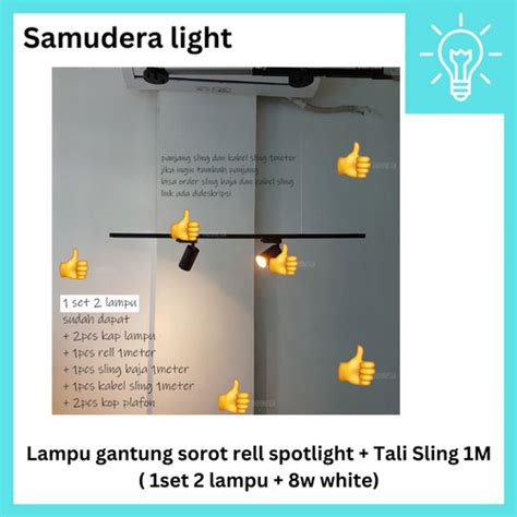 Jual Lampu Gantung Sorot Rell Spotlight Tali Sling M Set Lampu