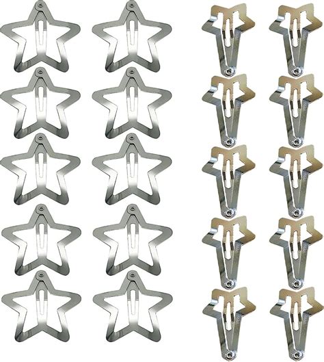 Amazon 20 PCS 1 22 Star Hair Accessories Non Slip Metal Snap