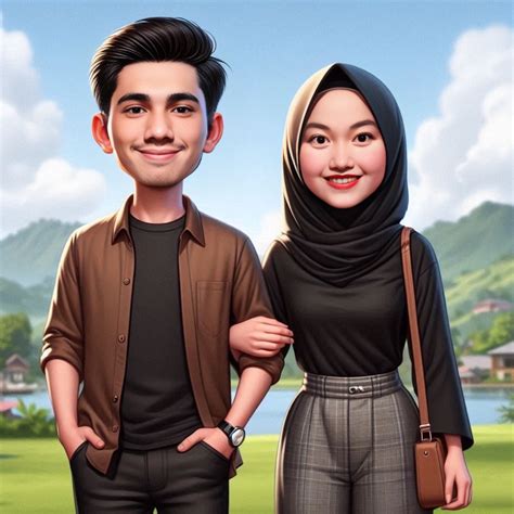 Jual Edit Foto Karikatur Pasangan Couple Bisa Pengerjaan Cepat