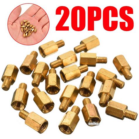 20Pcs M3 6 4mm O4L0 PC PCB Motherboard Brass Standoff Hexagonal Spacer