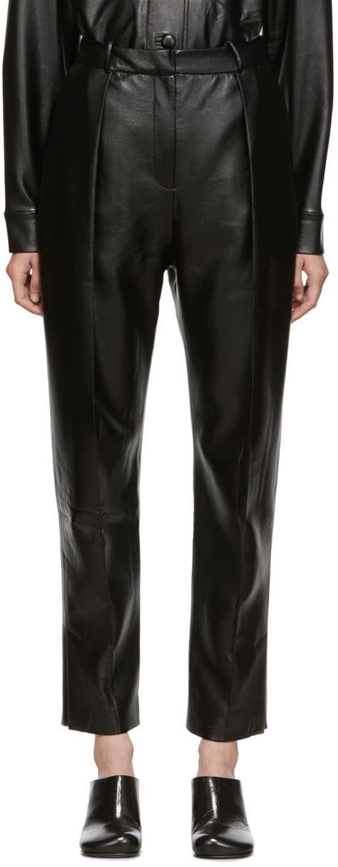 Pantalon En Cuir V G Talien Noir Exclusif Ssense France Mat Riel