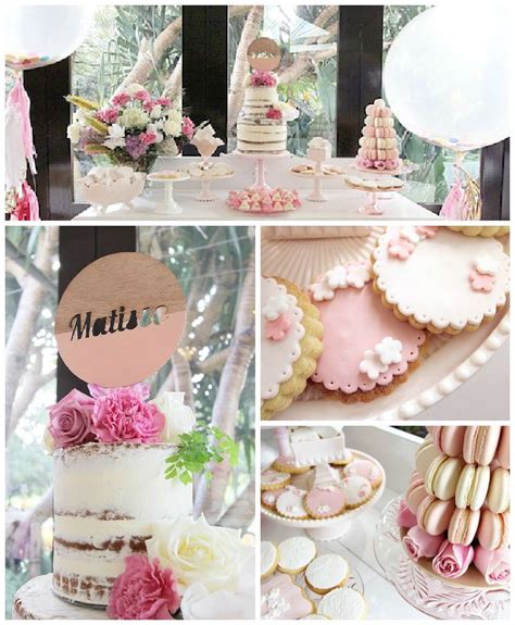 Pretty In Pink Baptism Dessert Table Party Kara S Party Ideas