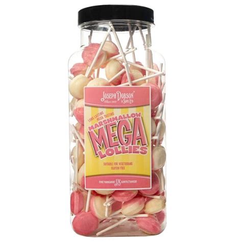 Dobson Marshmallow Lollies Jar 90 Count Jessicas Sweets