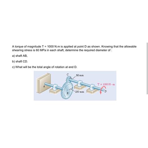 Solved A Torque Of Magnitude T N M Is Applied At Point Chegg