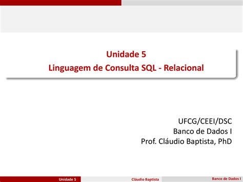 Linguagem De Consulta SQL Relacional Ppt Carregar