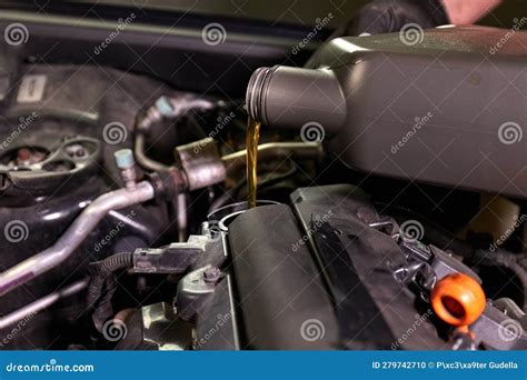 Oil Change As Car Engine Maintenance Stock Photo - Image of change, combustion: 279742710