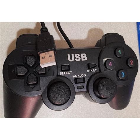 CONTROLE JOYSTICK PRETO USB DUAL SHOCK PC FIO Shopee Brasil