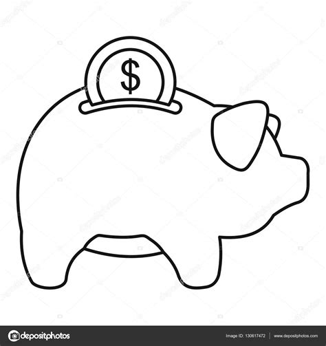 Pig Money Box Icon Outline Style Stock Vector Ylivdesign 130617472