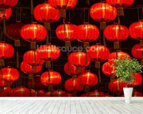 Chinese New Year Lanterns Wallpaper Wall Mural | Wallsauce UK