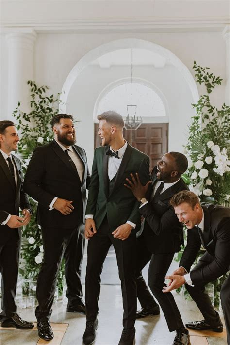 Groom And Groomsmen Pictures Black Groomsmen Suits Groomsmen Outfits