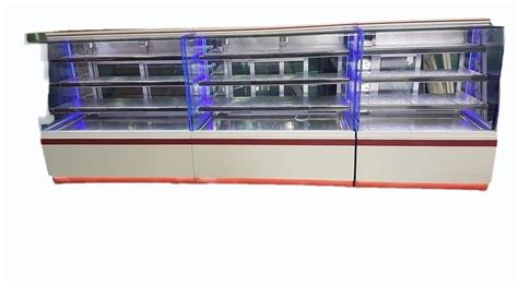 Rectangular Air Cooled Flat Glass Sweet Display Counter For Bakery At