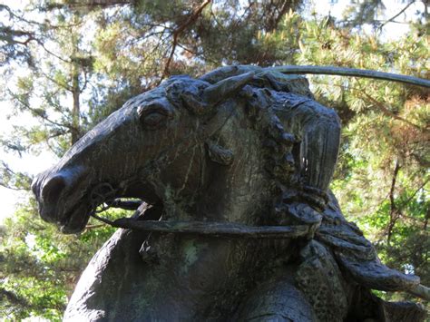 Equestrian Statue Of Kenshin Uesugi In Nagano Japan