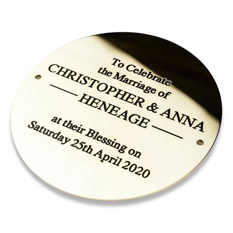 Circular Solid Brass Engraved Nameplate Etsy