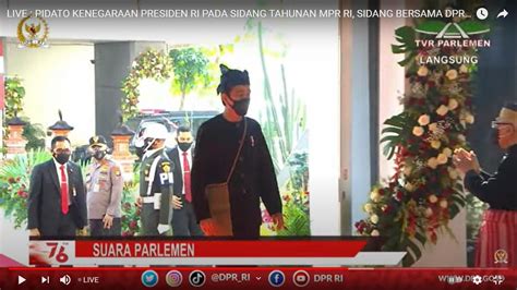 Jokowi Pakai Baju Adat Baduy Di Sidang Tahunan Mpr 2021 News