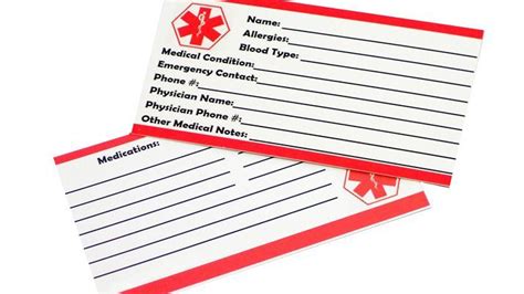 Printable Medical Id Card