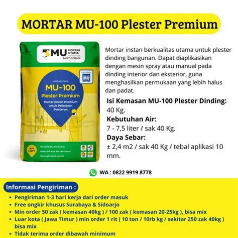 Jual Mu Mortar Utama Mu Plester Premium Kota Surabaya Aneka