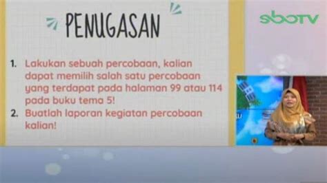 Soal Dan Jawaban SBO TV SD Kelas 4 Senin 30 November Lakukan Percobaan