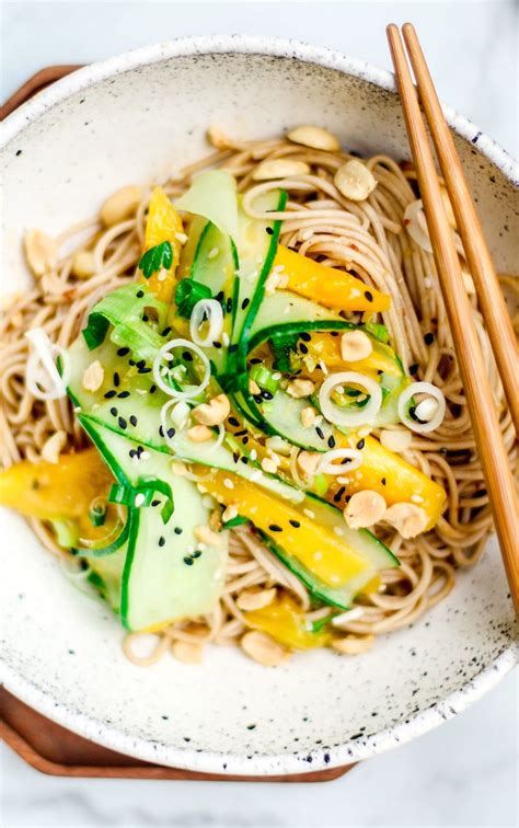 Cold Sesame Noodles With Shaved Cucumber And Mango Salad Killing Thyme