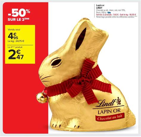 Offre Lapin Or Lindt Chez Carrefour Market