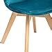 Chaise Baya Patchwork Bleu Canard Pieds en hêtre Atmosphera