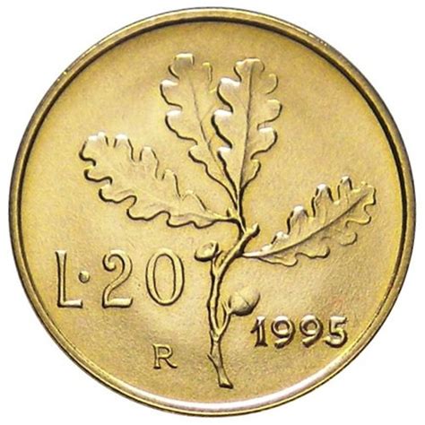 1995 20 Lire Italia Rama De Quercus Mynumi