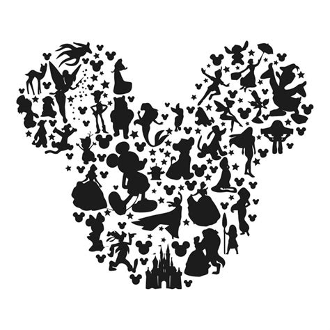 Disney Character Head Silhouettes