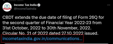 Tdstcs Return E Filing Due Dates For Ay 2023 24 Fy 2022 23