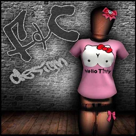 Second Life Marketplace Hello Titty Pink Female T Shirt