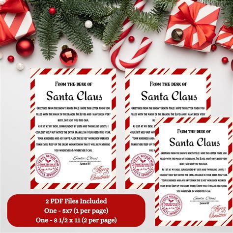 Printable Santa Cam Letter From The Desk Of Santa Letter Etsy