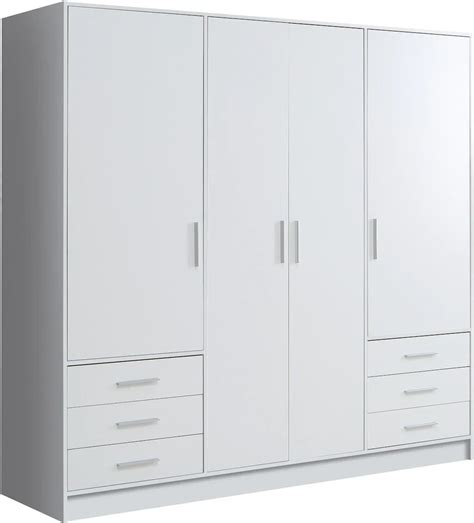 Forte Kleiderschrank Jupiter Schränke 207 x 200 x 60 cm 4 St weiß