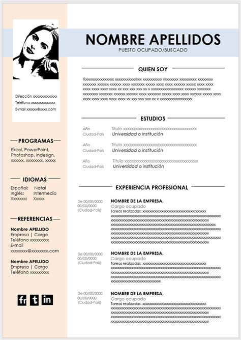 21 Plantillas De Curriculum Vitae En Pdf Para Rellenar Gratis