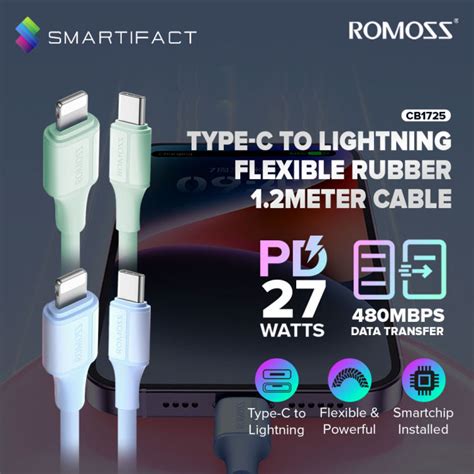 Romoss Cb Pd W Type C To Lightning Fasting Charging Cable For