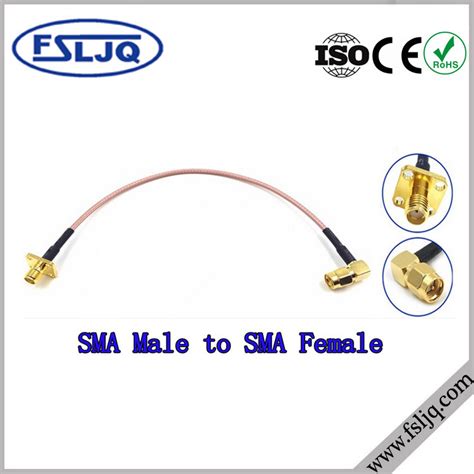 Sma Female 4 Hole Flange To Sma Male Right Angle Jumper Cable For Rg