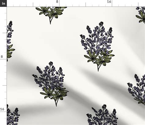 Broadleaf Lupine Block Print Fabric Spoonflower