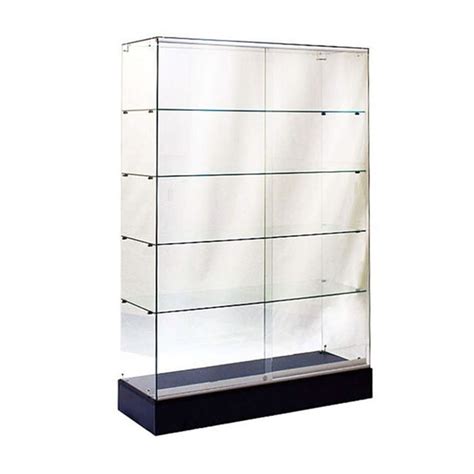 Frameless Glass Tower Display Case 48 Wide Display Case Wall Display Case Tempered Glass