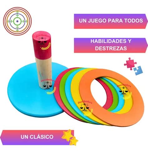 Juego Didactico Familiar Portatil Lanzamiento Aros Coloridos Meses