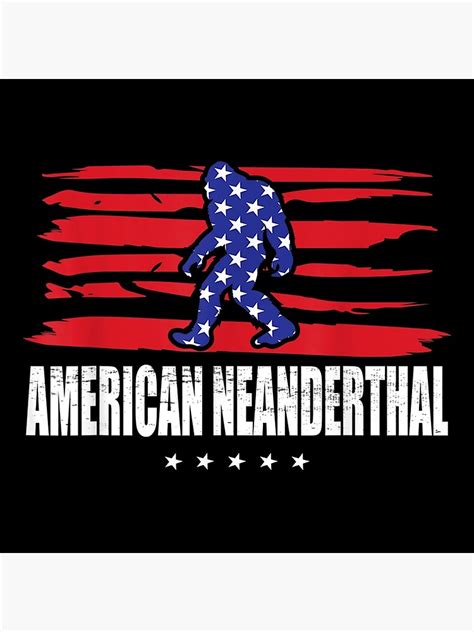 American Neanderthal Vintage Flag For Proud Poster By Henrideniau