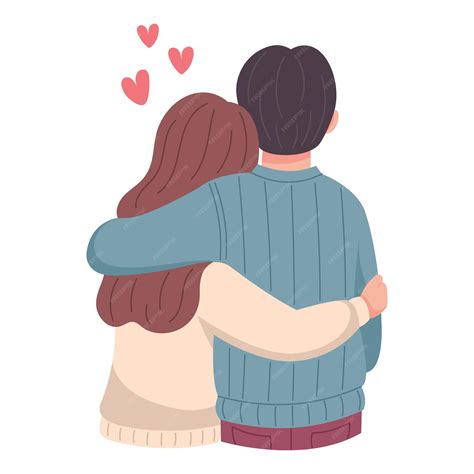 Premium Vector Happy Couple Concept A Man And A Woman Hug Each Other