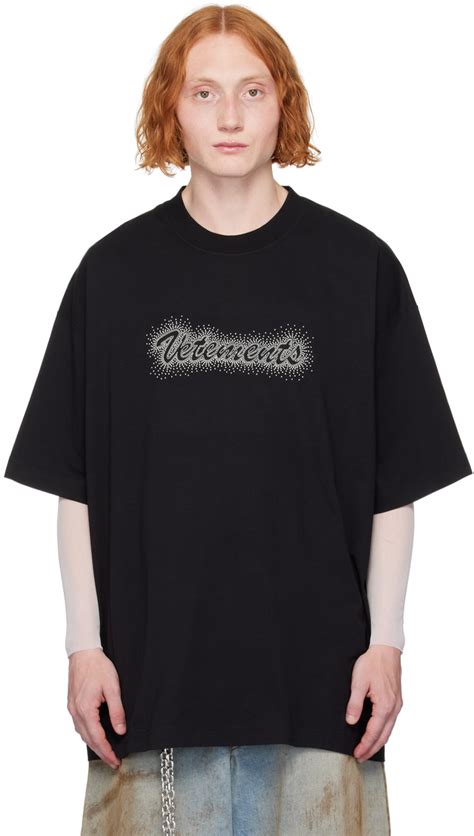 Black Bling Logo T Shirt By Vetements On Sale