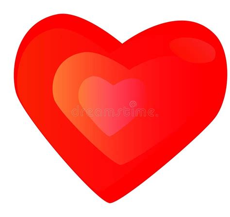 Red Heart On A White Background Stock Vector Illustration Of Fashion