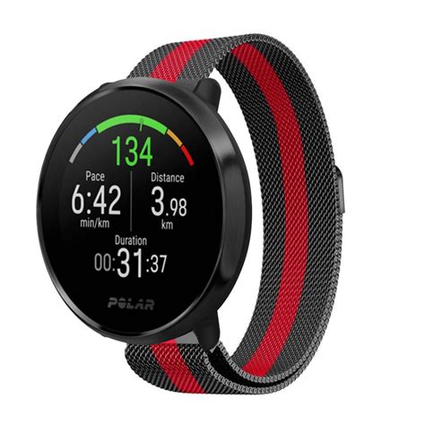 Polar Vantage M Milanese Armband Schwarz Rot Smartwatcharmbaender De