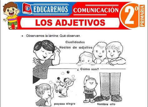 Los Adjetivos Para Segundo De Primaria Fichas Gratis