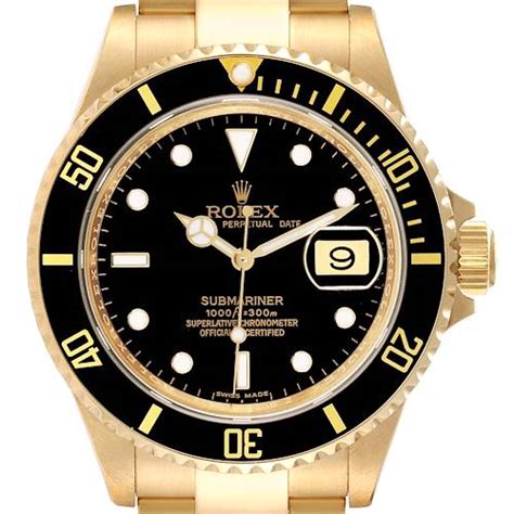 Rolex Submariner 18k Yellow Gold Watch 16618 Swisswatchexpo