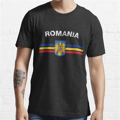 Romanian Flag Shirt Romanian Emblem And Romania Flag Shirt T Shirt