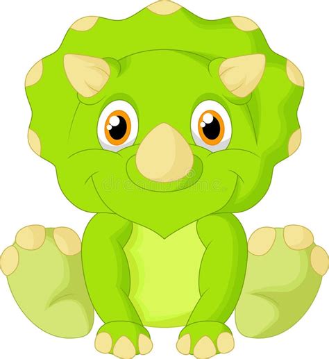 Cute Baby Triceratops Cartoon Stock Vector Illustration Of Comic